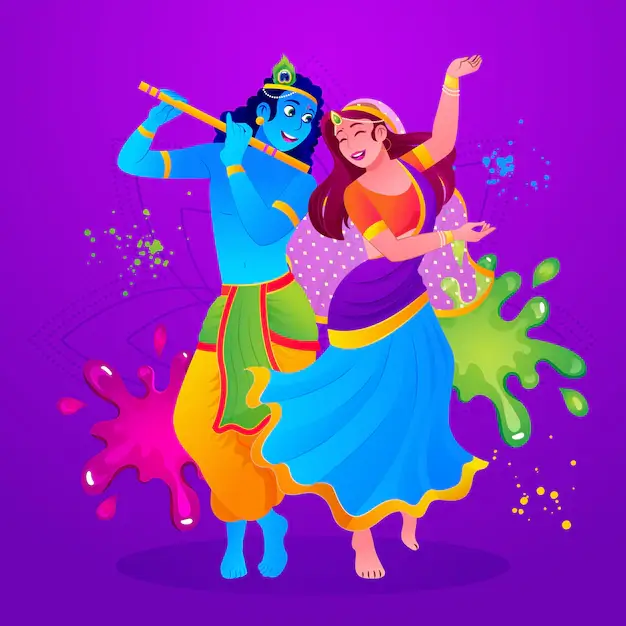Holi celebration in india. Holi in mathura And Vrindavan.